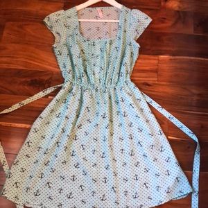 Mint green anchor dress size M